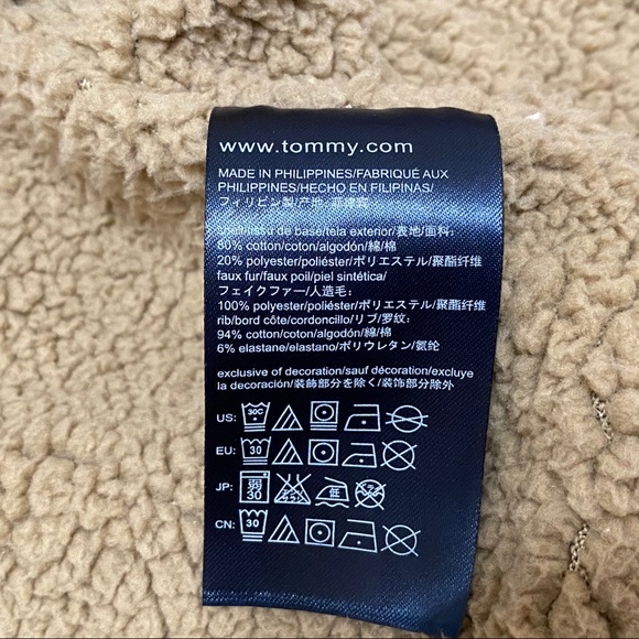 TOMMY HILFIGER Men’s Hoodie Jacket Sherpa Lined - Picture 7 of 8